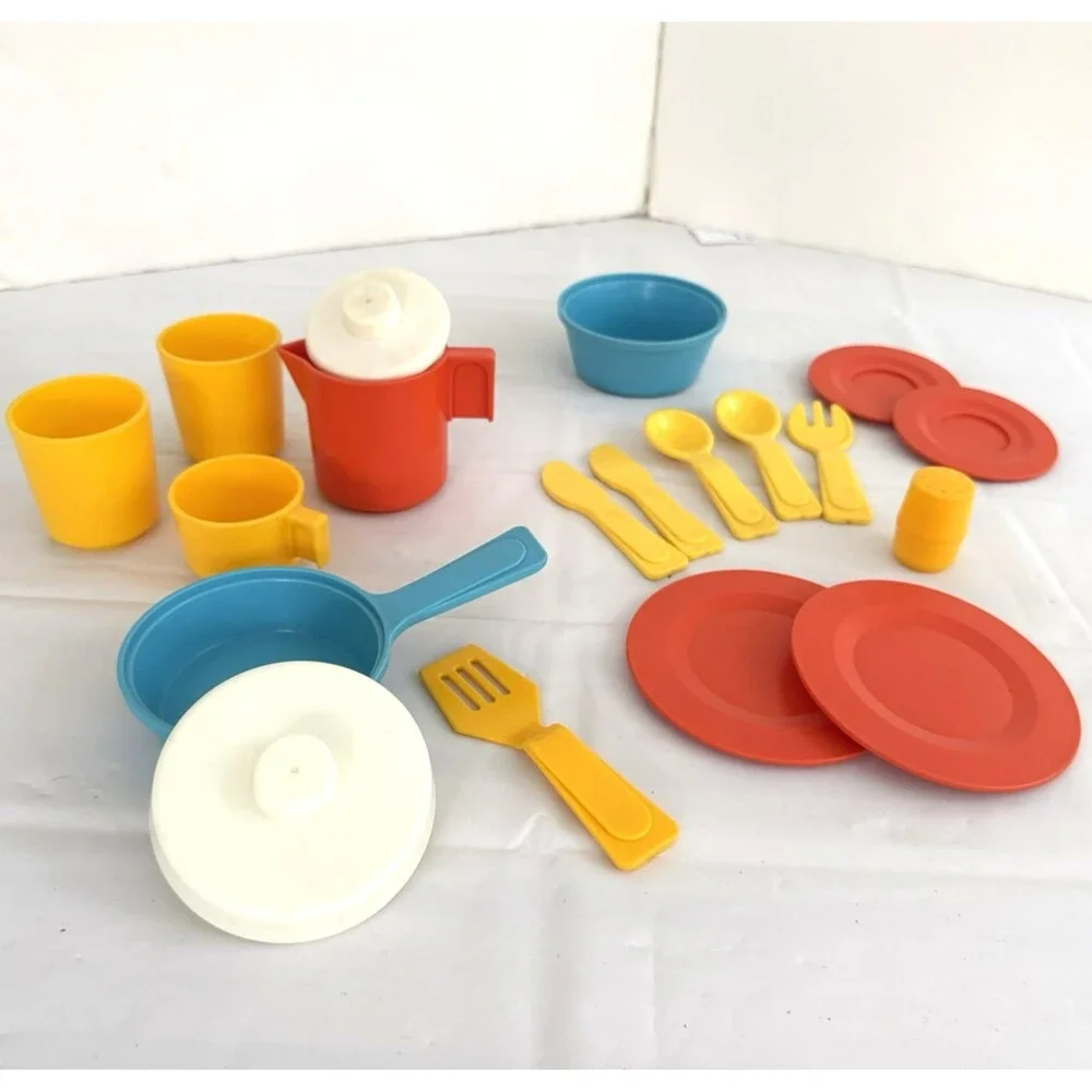 Vtg 1978 Fisher-Price Stove Top Glow Magic Burners 919 Accessories Bell WORKS
